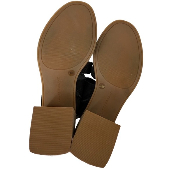 Lucky Brand Women's Rhodette High Heel Sandal Black Nubuck Leather Size 11M - Picture 12 of 12